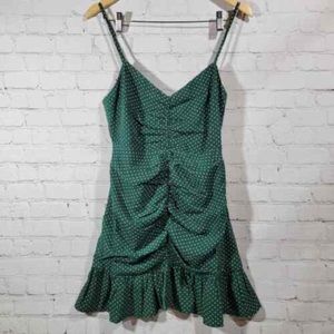 Urban Outfitters UO Mar Green and While Polka Dot Mini Dress